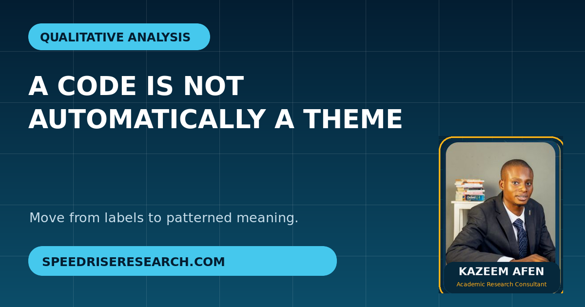 Codes, Categories and Themes in Qualitative Analysis