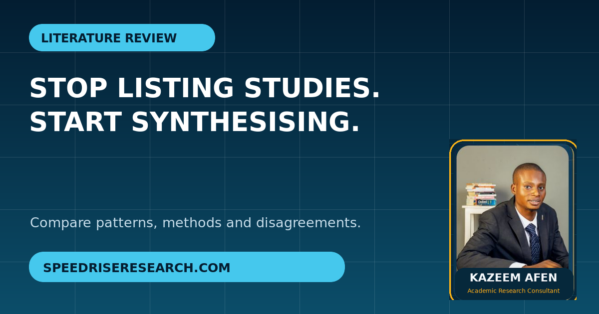 How to Synthesise a Literature Review Instead of Listing Studies